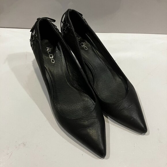 ALDO Heels ALDO Pumps Black Leather US Size 8.5 Like New Heels 2.5 inches - Picture 15 of 16